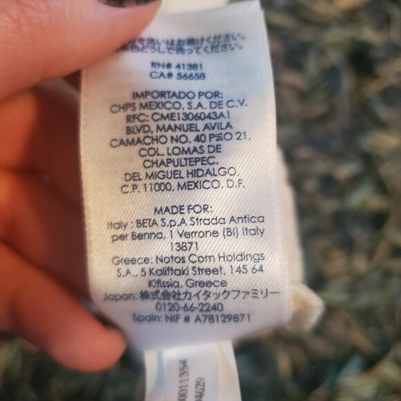 Chaps Women's White and Blue Button Up Blouse Cottagecore Boho Hippie Coastal - Picture 8 of 8